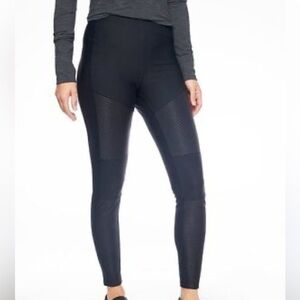 NEW Athleta Madison Moto Tights Leggings Sz 8 Black